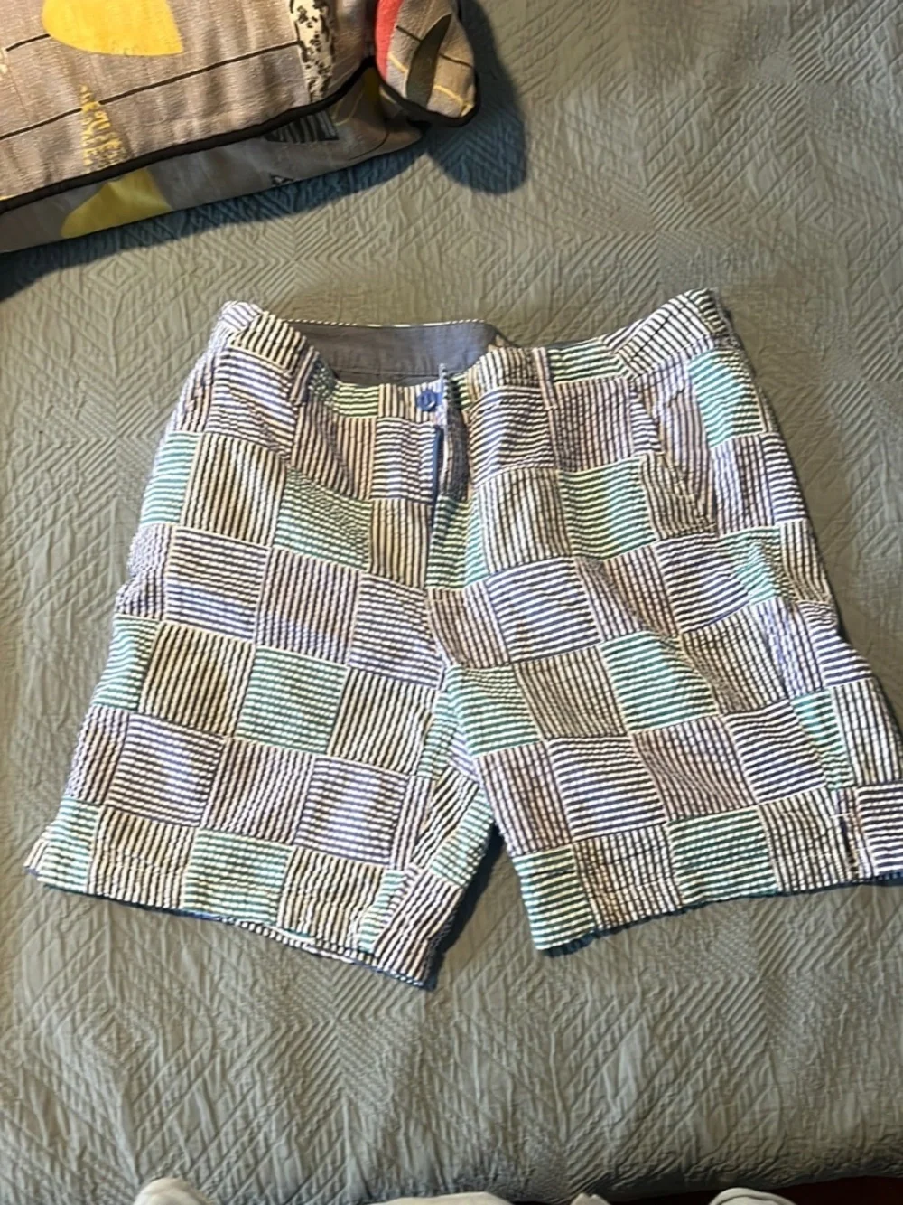 LLBean “favorite fit” seersucker shorts.